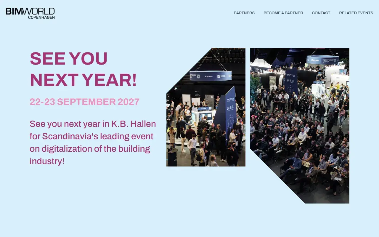 The BIM World Copenhagen 2027 website