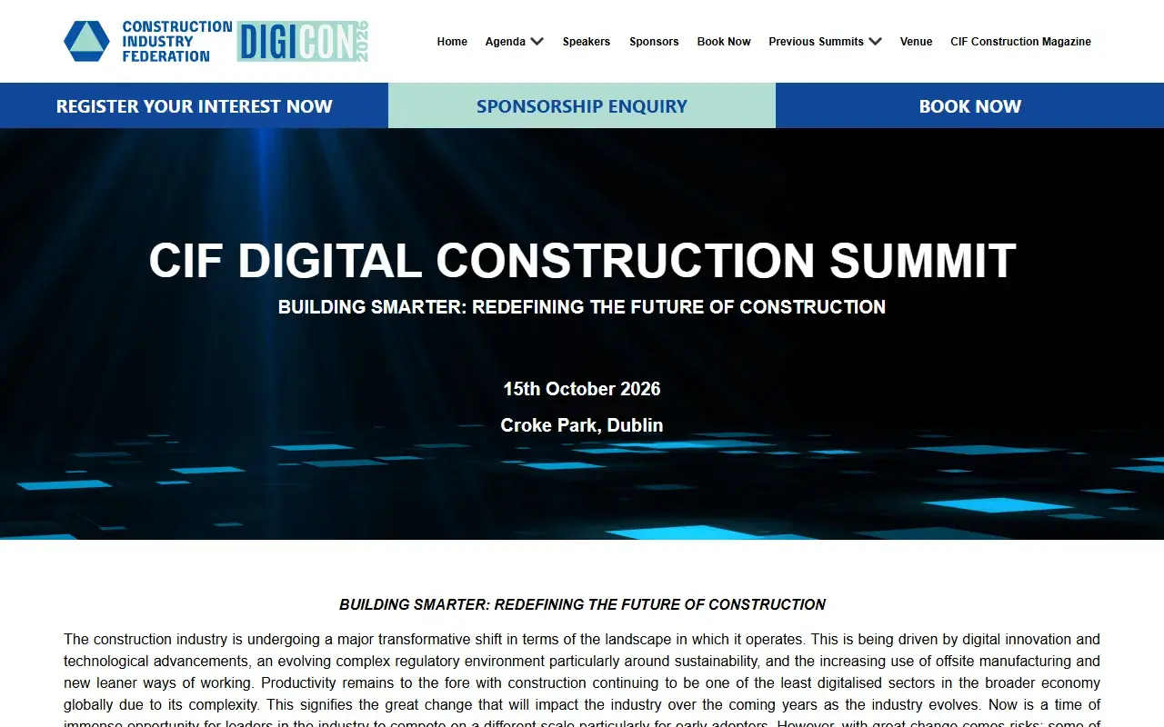 The CIF Digital Construction Summit 2026 website