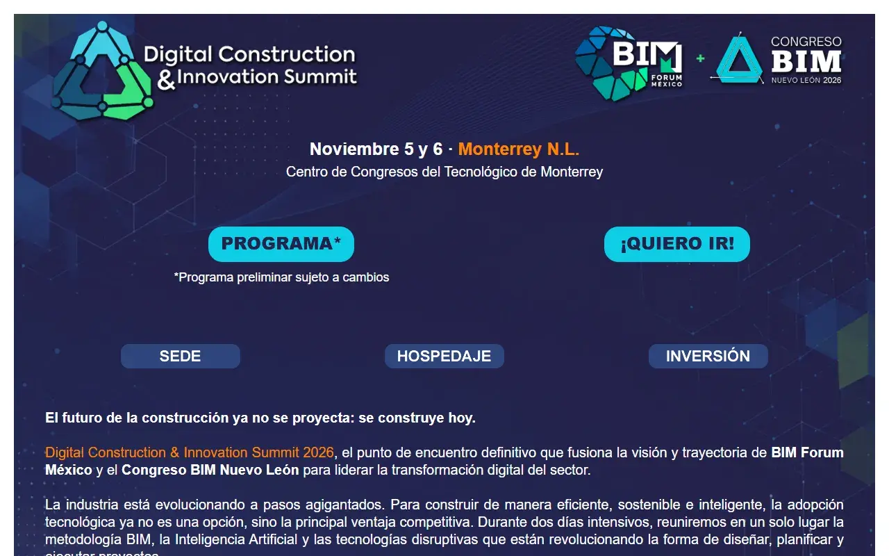 The Digital Construction & Innovation Summit 2026 website