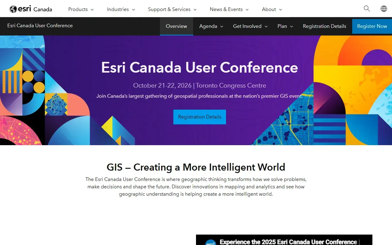The Esri Canada User Conference 2026 website