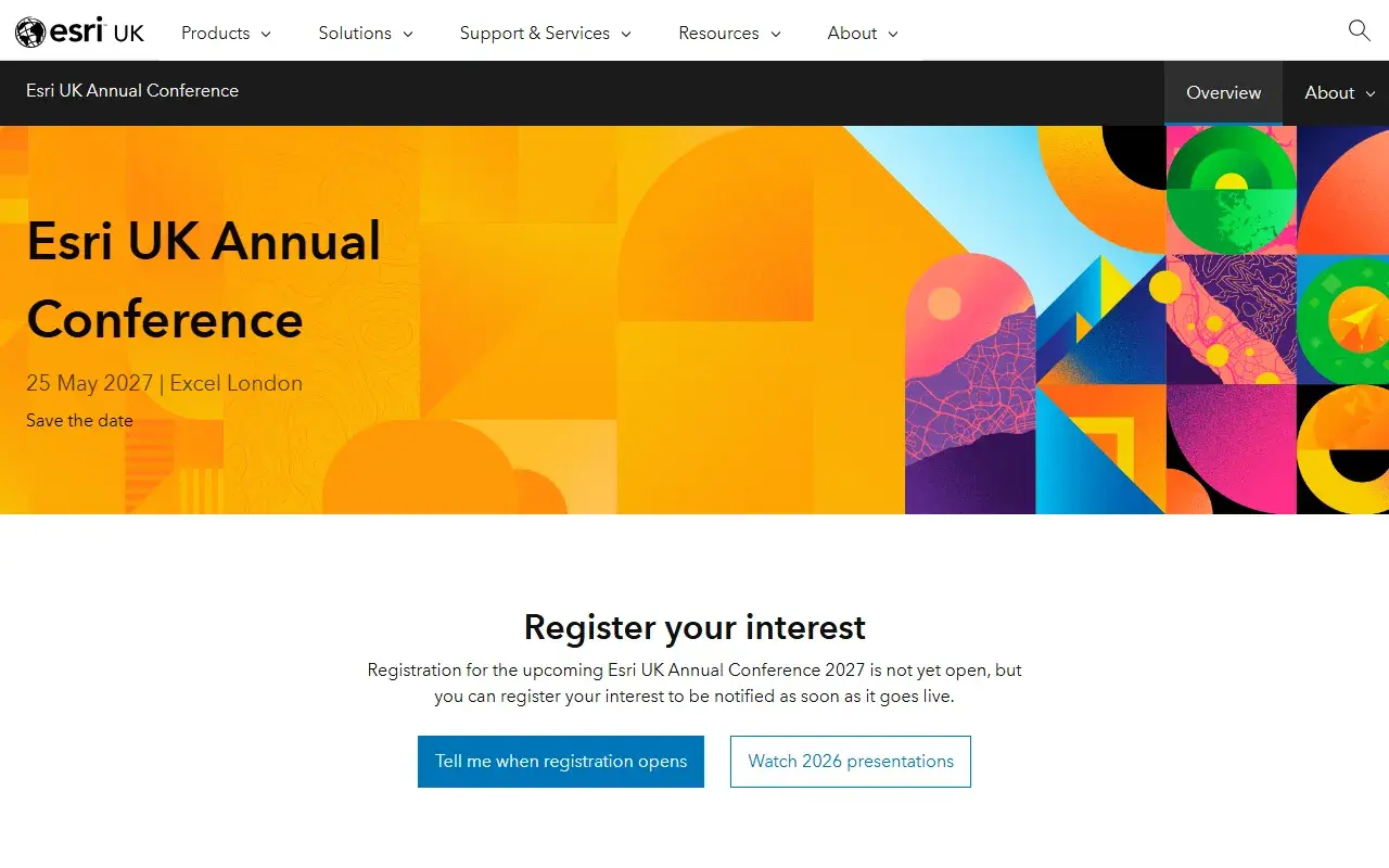 The Esri UK Annual Conference 2027 website