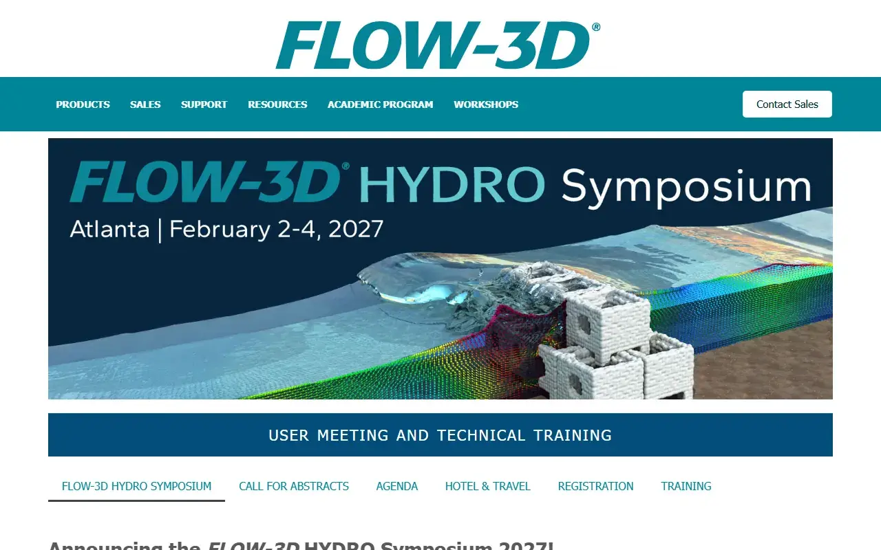The FLOW-3D HYDRO Symposium 2027 website