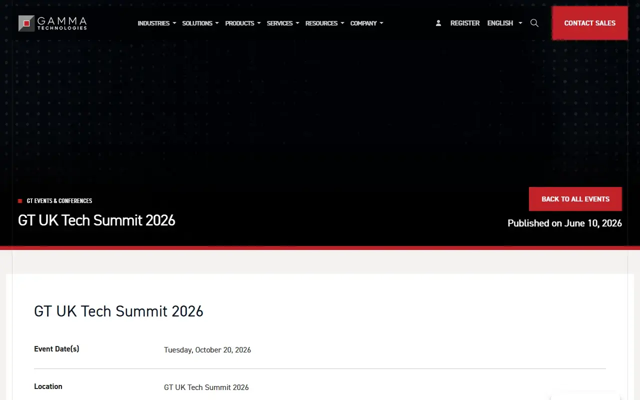 The GT UK Tech Summit 2026 website