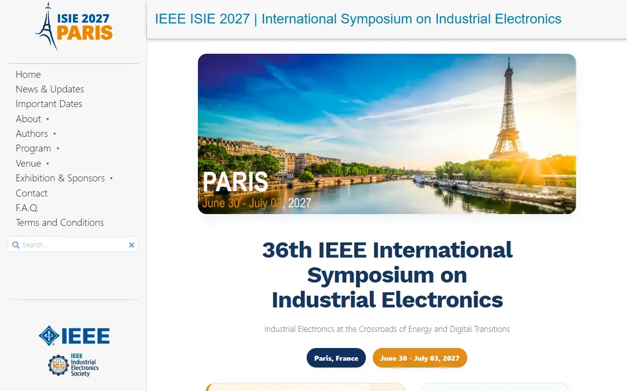 The IEEE ISIE 2027 website