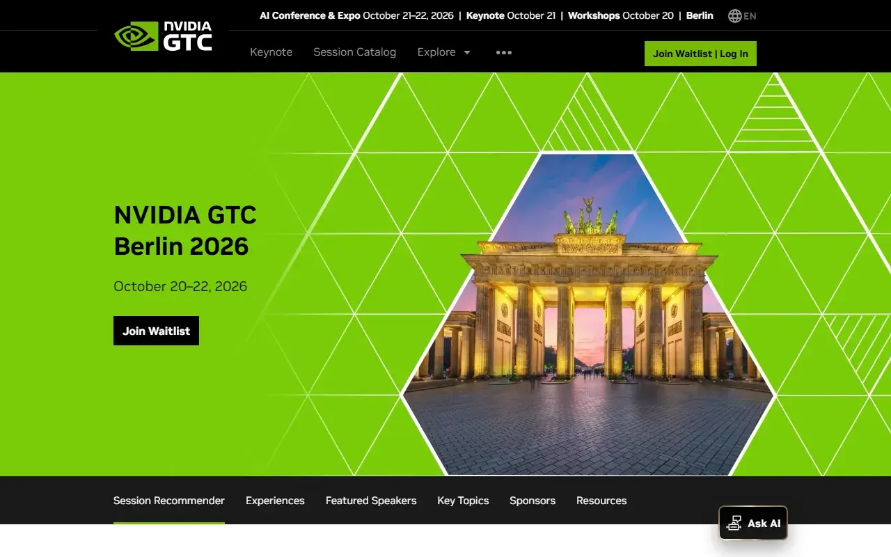 The Nvidia GTC Berlin website