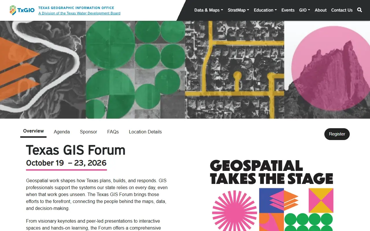 The Texas GIS Forum 2026 website