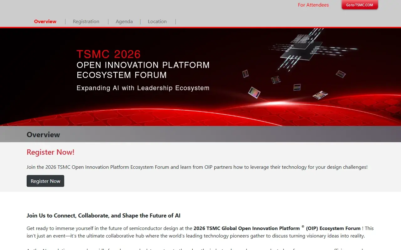 The TSMC 2026 Taiwan OIP Ecosystem Forum website