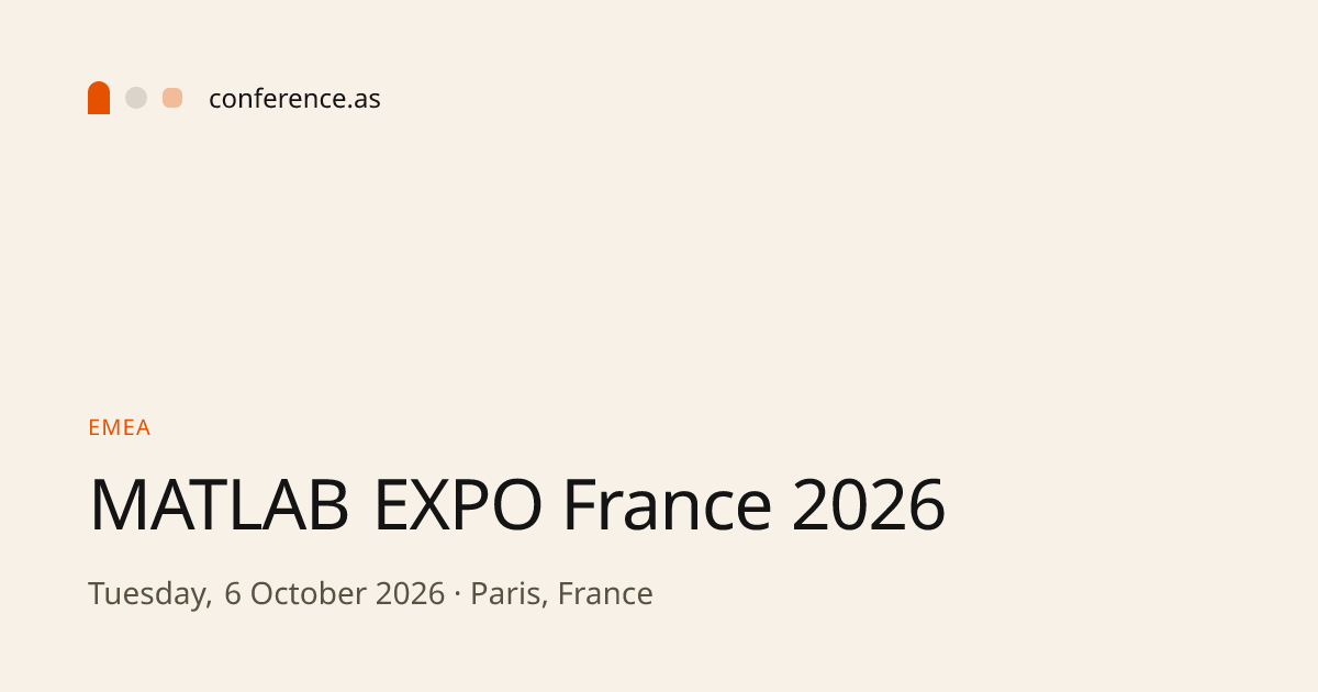 MATLAB EXPO France 2026 | conference.as